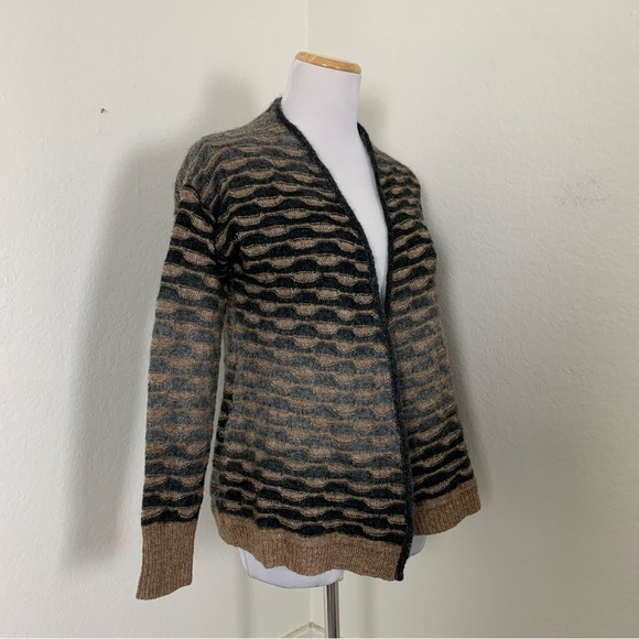 Jones New York Wool Mohair Blend wavy Stripe Ombré Cardigan Sweater Size Small - Picture 11 of 15